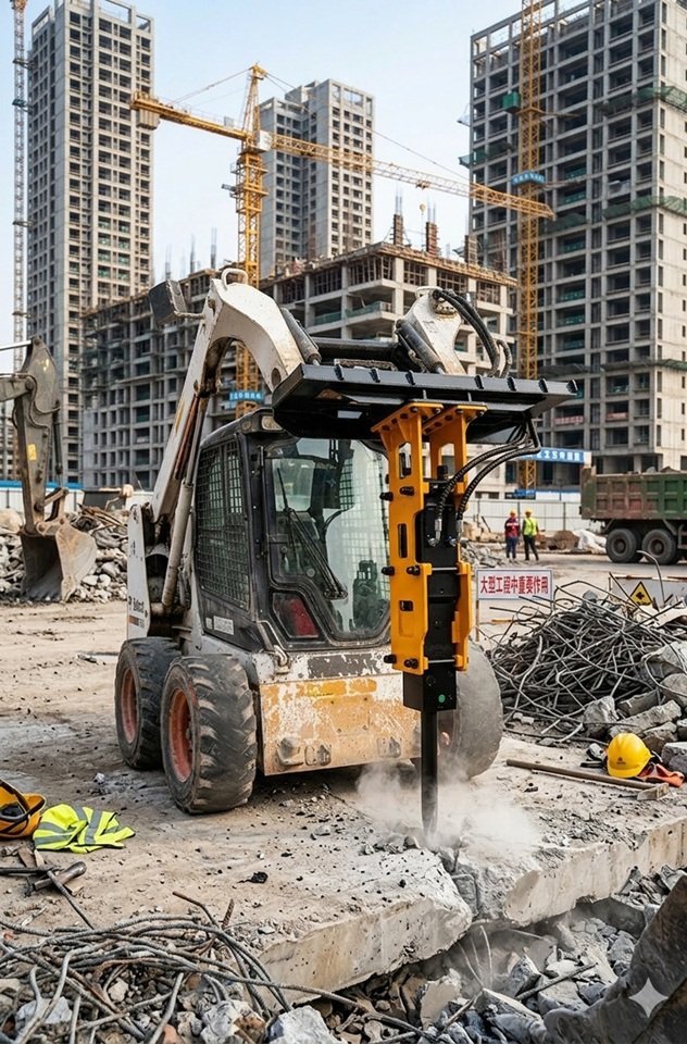 Martillo Hidráulico SYLL SY 680 para Minicargadora | 250 KG | Grupo Leiva